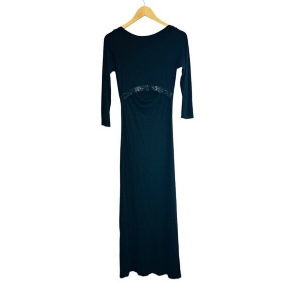 Peek-a-boo Women’s Black Dress Size Small Elegant Black Maxi Dress - Picture 12 of 12